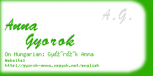anna gyorok business card